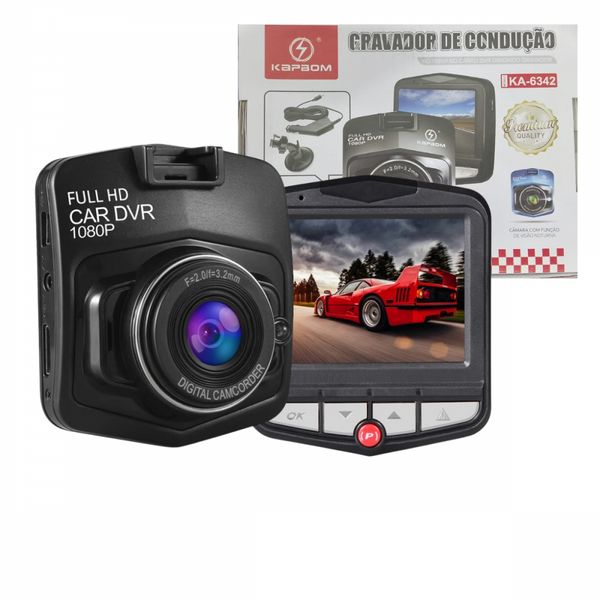 Câmera Veicular Recarregável Full HD 1080P Kapbom