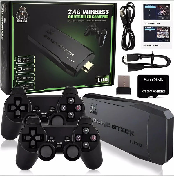 Game Stick 4k Lite Retro 2 Controles Sem Fio Mais de 20.000 Jogos ORIGINAL