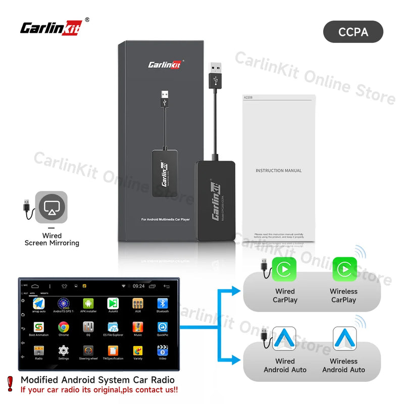 Adaptador Dongle para Multimídia Carplay sem fio - Prático