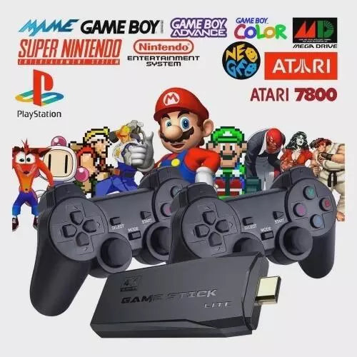 Game Stick 4k Lite Retro 2 Controles Sem Fio Mais de 20.000 Jogos ORIGINAL