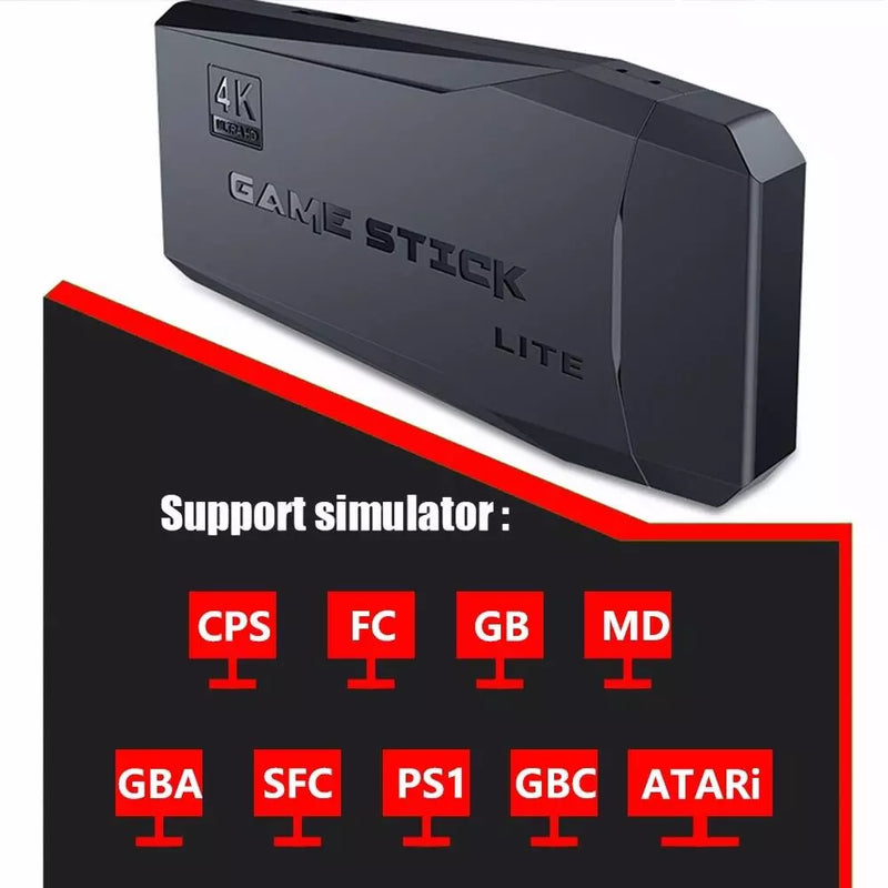 Game Stick 4k Lite Retro 2 Controles Sem Fio Mais de 20.000 Jogos ORIGINAL